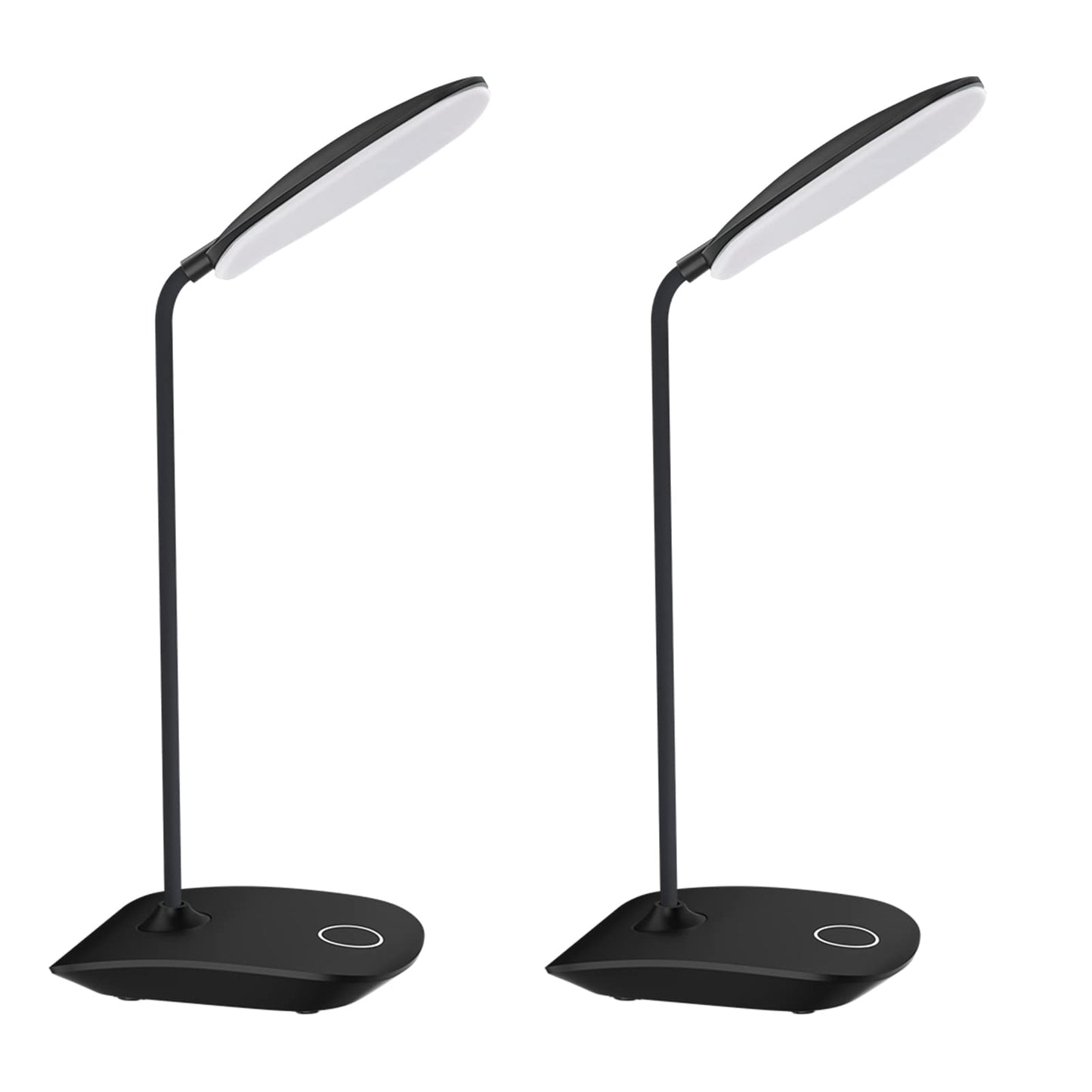 DEEPLITE LED Desk Lamp, 3 Level Brightness, Touch Control, 2 Pack, Black, Model OL-T04, Battery Operated, Flexible Gooseneck
