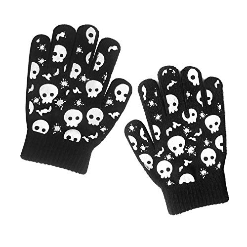 Evridwear Kids Winter Gloves,3 Pairs Knit Warm Stretch Gripper Children Magic Glove for Boys Girls 4-14 Years
