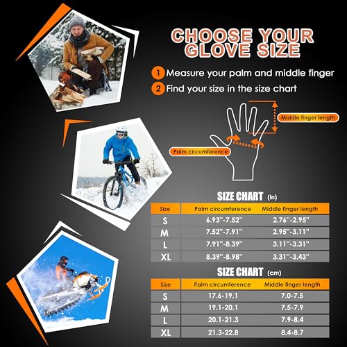ihuan Winter Waterproof Gloves for Men Women Warm Running Cycling Snow Ski Gloves for Cold Weather, Thermal Windproof Mate...