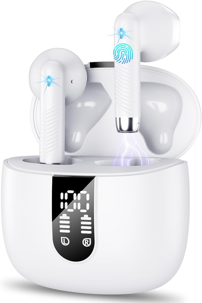 Wireless Earbud Bluetooth 5.3 Headphones with Clear Sound, 40H Playtime, Sport Earbud Touch Control with LED Digital Displ...