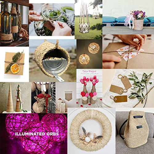PerkHomy Natural Jute Twine 600 Feet Long Twine String for Crafts Gift Wrapping Packing Gardening Crochet Knitting Macrame...