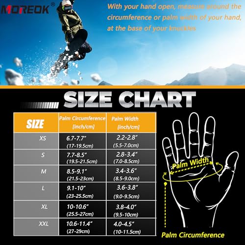 MOREOK Waterproof & Windproof -30°F Winter Gloves for Men/Women, 3M Thinsulate Thermal Gloves Touch Screen Warm Gloves for...