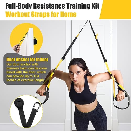 Home Resistance Training Kit, Resistance Trainer Exercise Straps with Handles, Door Anchor and Carrying Bag for Home Gym, ...
