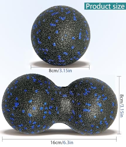 Peanut Massage Ball - Double Lacrosse Massage Ball & Mobility Ball for Physical Therapy - Deep Tissue Massage Tool for Myo...