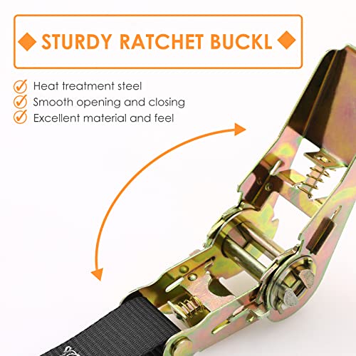 LIFERUN 10 Pack 1" x 20' Ratchet Straps Heavy Duty, 1760lbs Break Strength Endless Ratchet Strap, NO Hook, Tie Down Straps...
