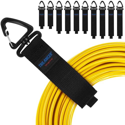 Heavy Duty Storage Straps(10-Pack), Trilancer Hook-and-Loop Cord Organizer and Hanger with Triangular Buckle to Hang on Wa...