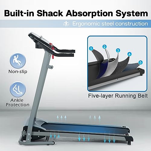 HomJoones Home Foldable Treadmill with Incline, Folding for Workout, Electric Walking Machine 15 Preset or Adjustable Prog...