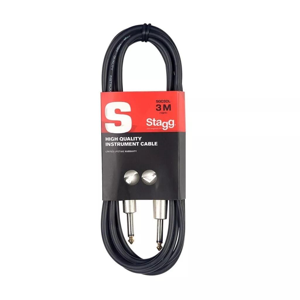 Stagg 10Ft. S-Series, Phone-Plug/Phone-Plug, Deluxe Instrument Cable