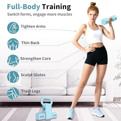 Hezeyferg 2-in-1 Adjustable Dumbbells Set, 4 Levels Weight Dumbbells Set for Women Men, Each 2.2/3.3/4.4/5.5lb Hand Weight...