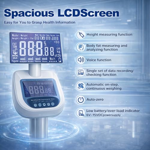 Digital Medical Scale for Body Weight - Multifunctional Smart Scale for Professional Doctor's Office