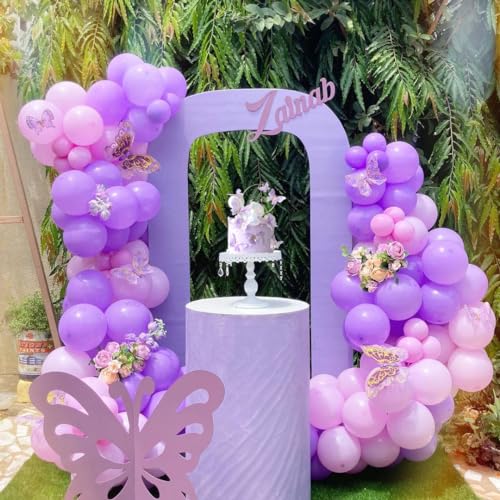 Pink and Purple Party Balloons, 50Pcs 12 Inch Purple Pink Balloons, Metallic Pink Purple Latex Balloons Birthday Party Bal...