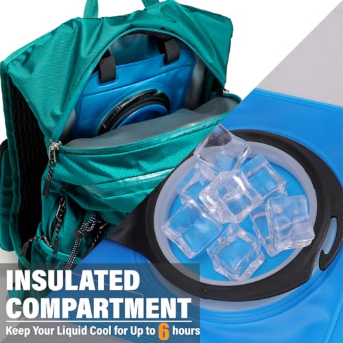 Insulated Hydration Backpack Pack with 2L Water Bladder Lightweight 22L Hiking Backpack Bag for Women Men Daypack for Hiki...