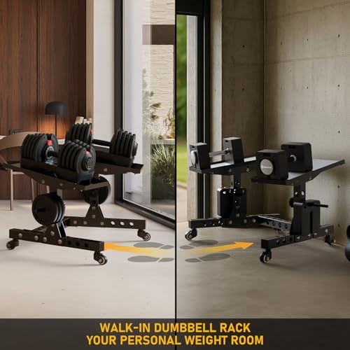 Eisenlink Adjustable Dumbbell Rack & Weight Rack, Holds 440 lbs, Space Saving Design for Home Gym Organization