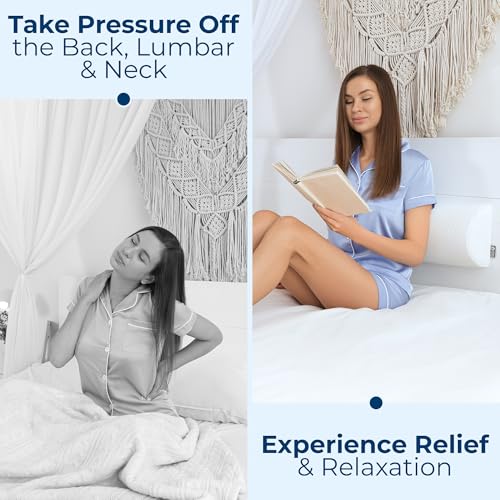 5 STARS UNITED Knee Pillow for Back Sleeping – Memory Foam Cushion for Sciatica Pain Relief – Under Leg Support for Sleepi...