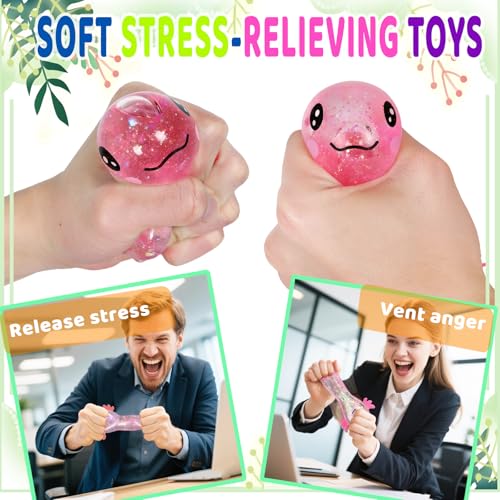 Axolotl Squishy Stress Relief Toy Glitter Fidget Toys Cute Malt Sugar Axolotl Toy Fidget Toys Adults Fidget Toy for Kids Y...