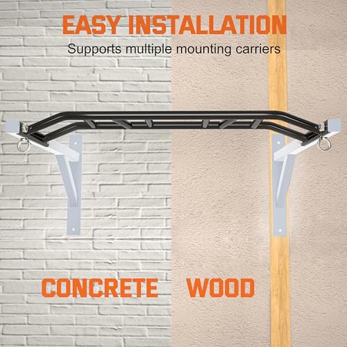 Upgrade Pull Up Bar Wall Mounted,Heavy Duty Multi Grip Chin Up Bar for Strength Training, 600 lbs Capacity, Durable Steel ...