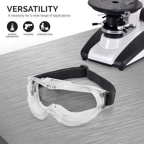 Neiko Pro 53875B Clear Protective Lab Safety Goggles, Chemistry Lab Goggles, Scientific, Construction Goggles, Contractor,...