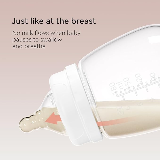 Silicone Replacement Nipple, Medium Flow Nipples for Wide Neck Bottles, 3+ Months, 10 Count