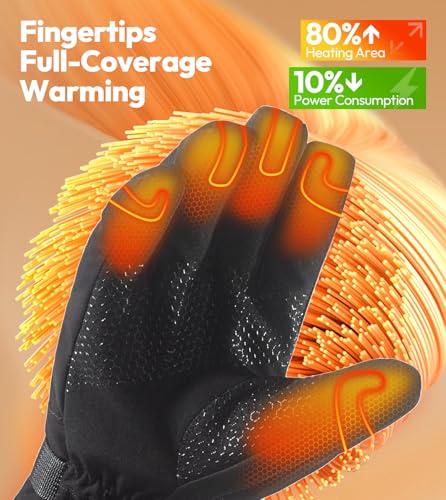 JS LifeStyle Heated Gloves for Men Women,HG-01 7.4V 3000mAh Rechargeable Battery Wind Water Proof with Touch Screen and Li...