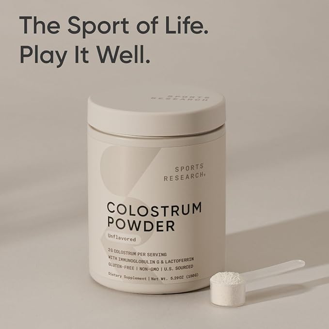 Sports Research® Colostrum Powder – No Fillers Easy to Mix – Formulated to Support Workout Performance, Immunity & Gut Health w/Antibodies, Non-GMO & Gluten Free - 75 Servings Unflavored
