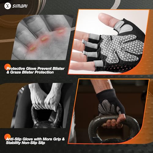 SIMARI Breathable Workout Gloves for Men and Women, Padded Weight Lifting Gloves with Great Grip, Full Palm Protection for...