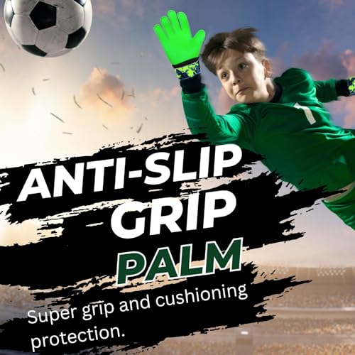 Arsh Sports Soccer Goalie Gloves, Football Goalkeeper Gloves for Kids Youth & Adult Strong Grip Finger Save 4mm Latex Fing...