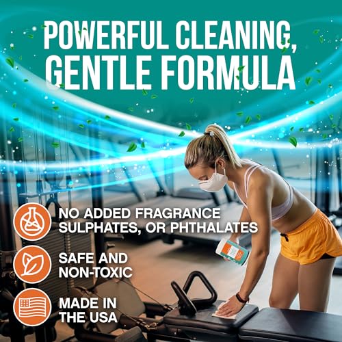 Fresh Nest Fitness Equipment Wipes - Cleaning Wipes for Yoga Mats, Pilates Studios, Gyms, Peloton & Cycle Bikes, Spas - Fr...
