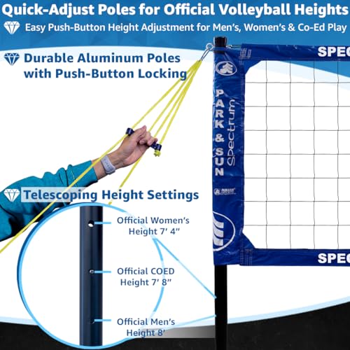 Park & Sun Sports Spectrum Classic: Adjustable Professional Outdoor Volleyball Net System