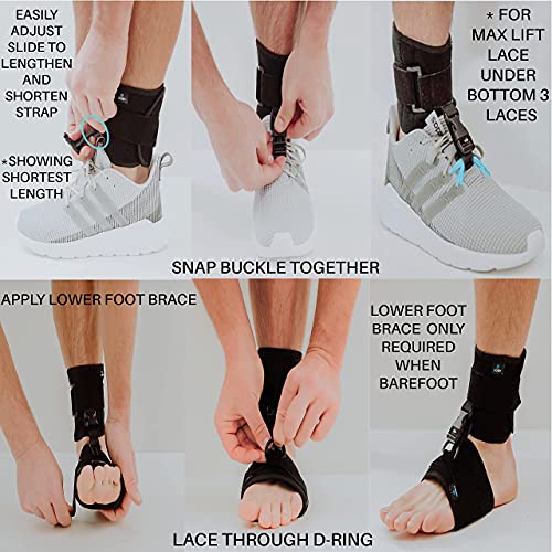 Dosh AFO Foot Drop Brace - Drop Foot Brace for Walking - AFO - Unisex (Black)