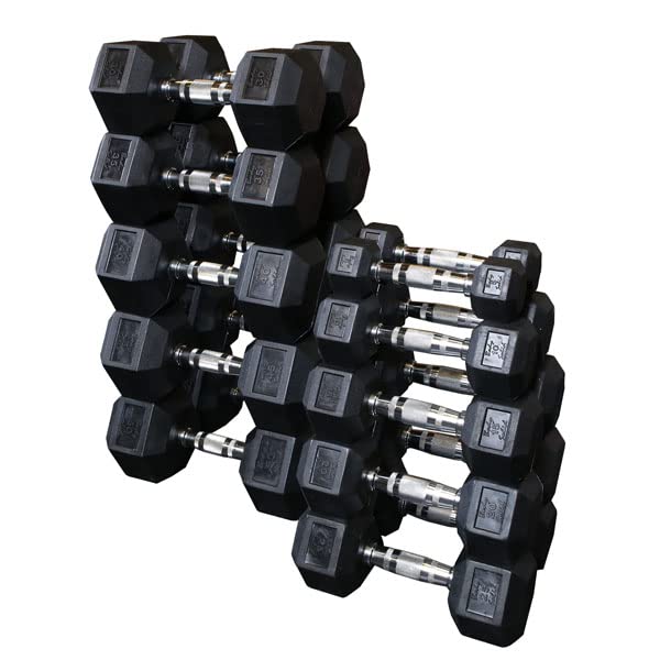 Body-Solid (GDR80-SDRS550) 10-Pairs Dumbbell with Vertical Rack - Compact Weight Storage for Home Gym, Strength Training -...
