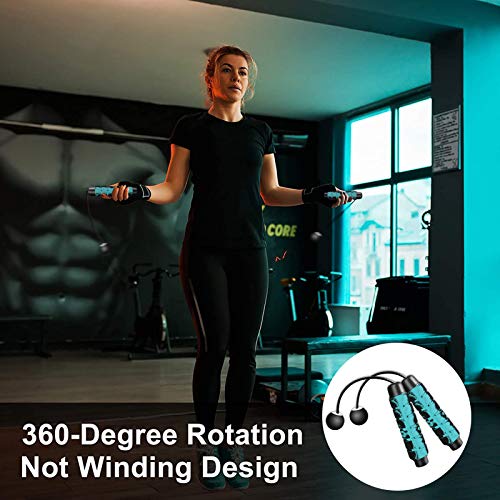 Redify Weighted Cordless Jump Rope for Fitness[Suitable for Different Ages and Levels] Ropeless Jump Rope for Boxing MMA W...