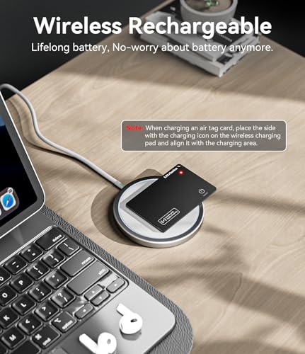 Ultrbeka Ultra-Thin Wallet Tracker Card 0.094in IP68 Waterproof Bluetooth Tracker for Wallet, Passport, Work with Apple Fi...