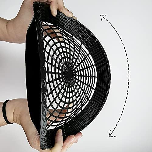 Paper Plate Holders, 9/10 Inch paper plate holders reusable Black Plastic Heavy Duty supports for Picnic Party Dinner 4 Packs