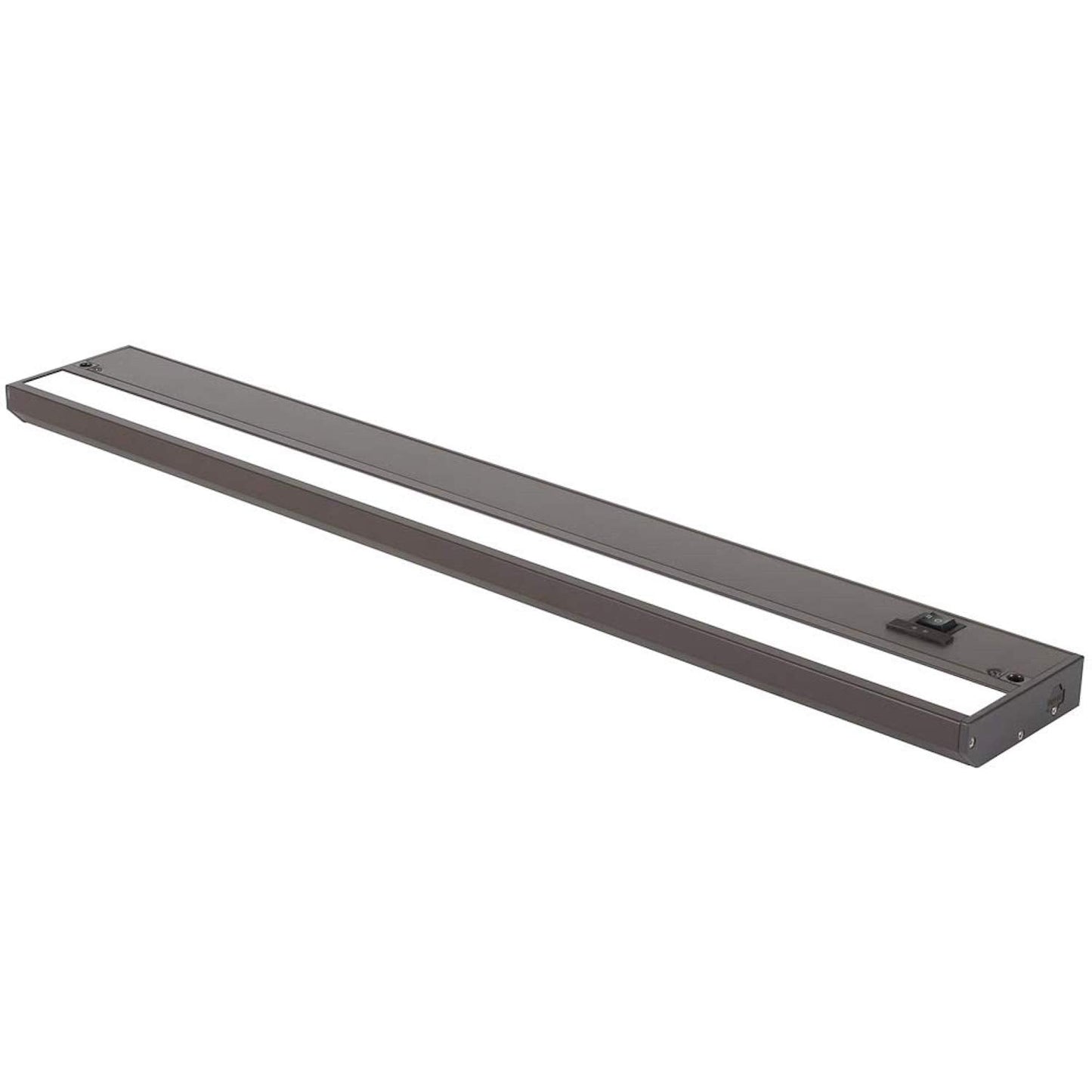 Led Under Cabinet Lighting Hardwired - Linkable Undercabinet Lights For Kitchen - 3Cct 24 Inch Bronze Finish - Undercounter Dimmable Plug In Light Or Hard Wired - Under Counter Fixture Direct Wire