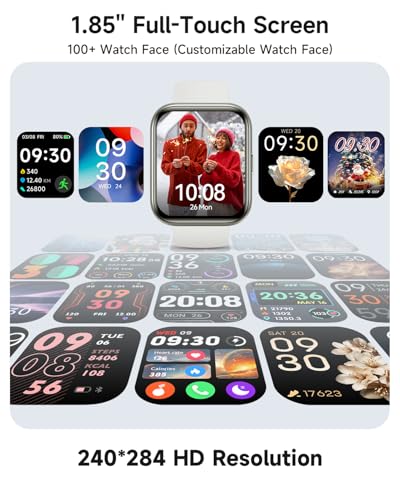 Smart Watch for Women, Answer/Make Calls, Alexa Built-in, 1.85" Touch Screen Fitness Tracker for Android & iPhone, Heart R...