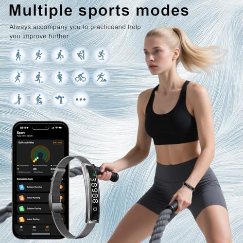 Fitoncloud Smartwatch for Women Men, Ultralight Smart Bracelet with Heart Rate/Blood Oxygen/Sleep Monitor/Pedometer,12 Spo...