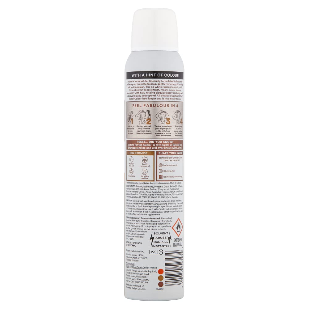 Batiste Dry Shampoo Plus - Dark & Deep Brown, 6.73 oz