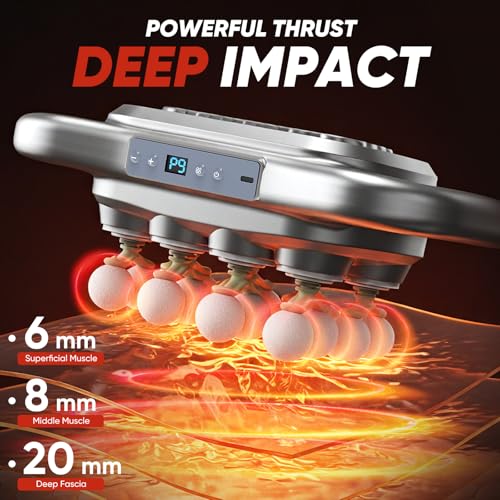 Deep Tissue Massage Gun for Athletes – 16 Heads, 9 Speeds & 3 Smart Modes, Ultra-Quiet Brushless Motor, Type-C Rechargeabl...