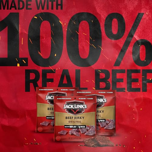 Jack Link's Beef Jerky Multipack - Original - Made with 100% Real Beef - Ready to Eat Real Meat Protein Snacks - 7g Protei...