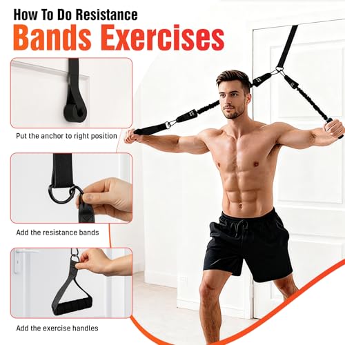Pull Up Assistance Bands 300 lbs – Heavy Duty Adjustable Pull Up Bar Resistance Bands Set with 4 Assistance Bands, Dual Fo...