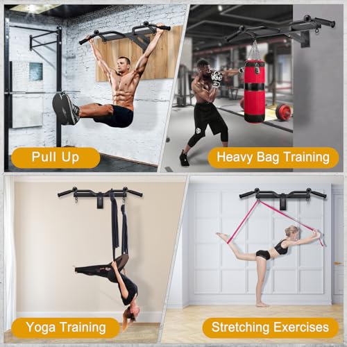 Kipika 48" Ceiling Mounted Pull Up Bar, Heavy Duty Multi-Grip Chin Up Bar,Mounted Pullup Bar, Adjustable Height, Pull Up B...