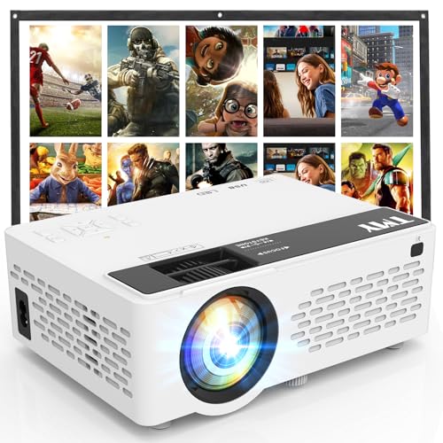 TMY 1080P Full HD Portable Mini Projector, Upgraded Bluetooth Movie Projector with Screen, Compatible with TV Stick Smartp...