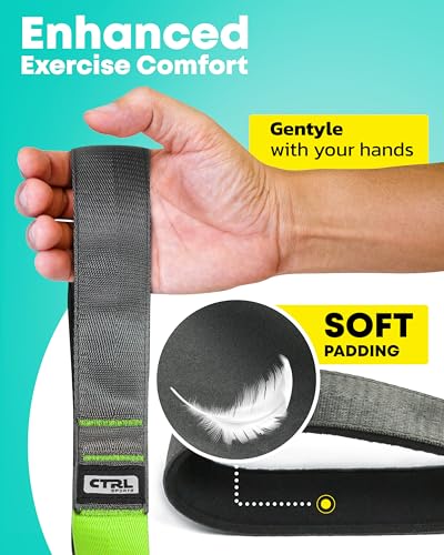 Stretching Strap with Loops - Non Elastic Stretch Band for Physical Therapy, Yoga Strap for Stretching Equipment, Stretch ...