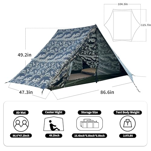 TENPLAY Backpacking Tent,Lightweight Camping Tent 2 Person,Ultralight Hiking Tent,Nylon,Waterproof,Windproof,Easy Setup,4 ...
