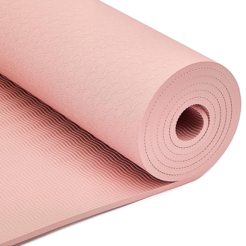 Amazon Basics 1/4 Inch Thick TPE Exercise Yoga Mat with Carrying Strap