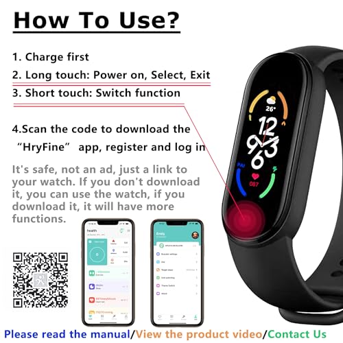 Consss Fitness Tracker Watch, 4-7 Day Battery Life, Pedometer, Blood Oxygen, Heart Rate, Sleep & Stress Monitoring, Waterp...
