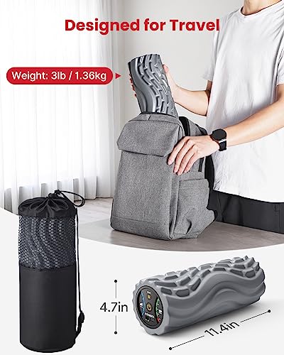 FITINDEX Vibrating Foam Roller for Back Pain, FSA&HSA Eligible, 5-Speed Muscle Massage, Exercise, Muscles Deep Tissue, Phy...