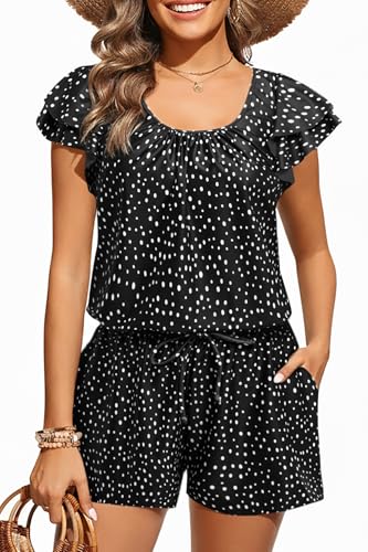 Tempt Me Women One Piece Romper Swimsuit - Ruffle Sleeve Modest Jumpsuit Bathing Suit with Shorts 2026 Swimwear