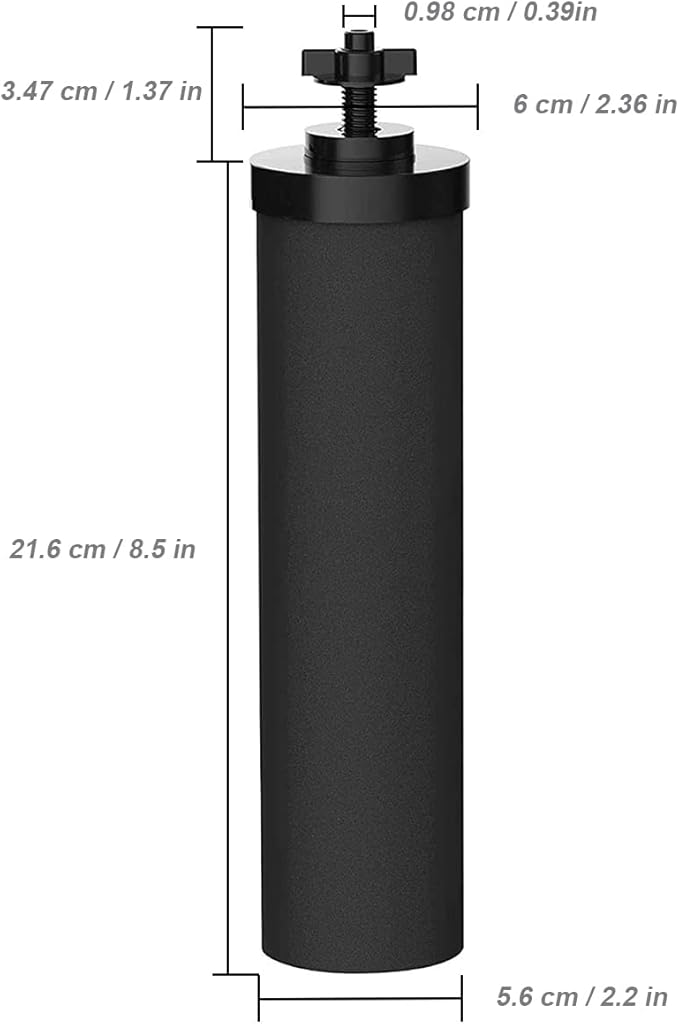 Huining 4PCS Black Water Filters for Water Purification Unit Water Filter Replacement Household Water Bucket Water Filtration System Gravity Water Filter System Water Purifier Survival