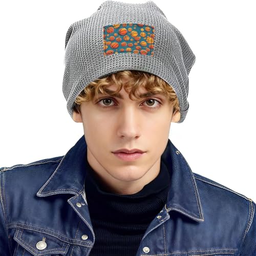 YANYU Basketball Print Lightweight Waffle Pullover Hat Men Women Winter Headwear Outdoor Camping Travel